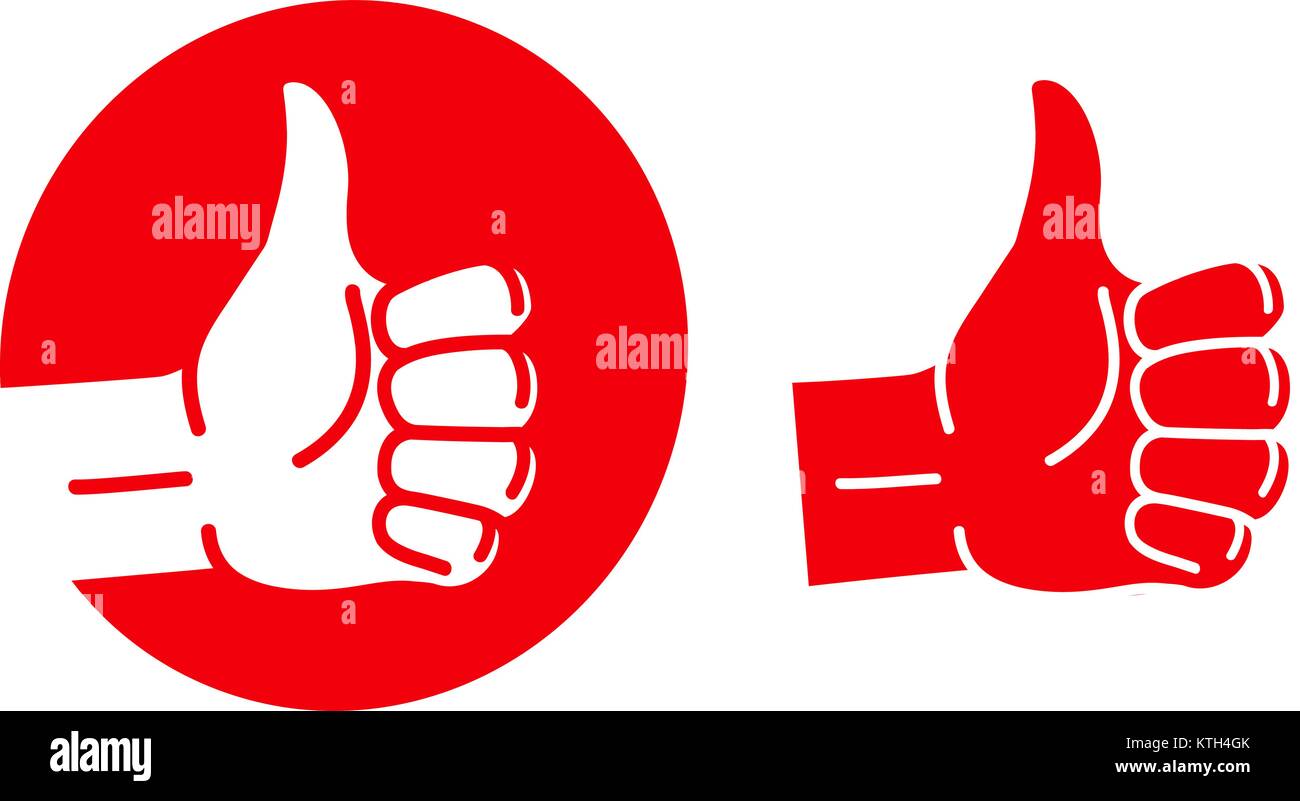 Hand thumb up, logo. Best quality symbol or icon. Vector illustration Stock Vector