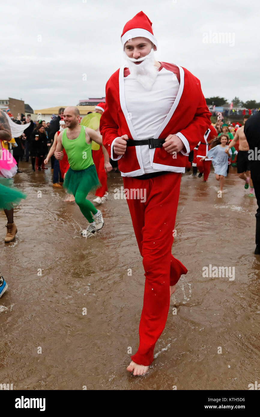 A man in a Santa outfit Stock Photo