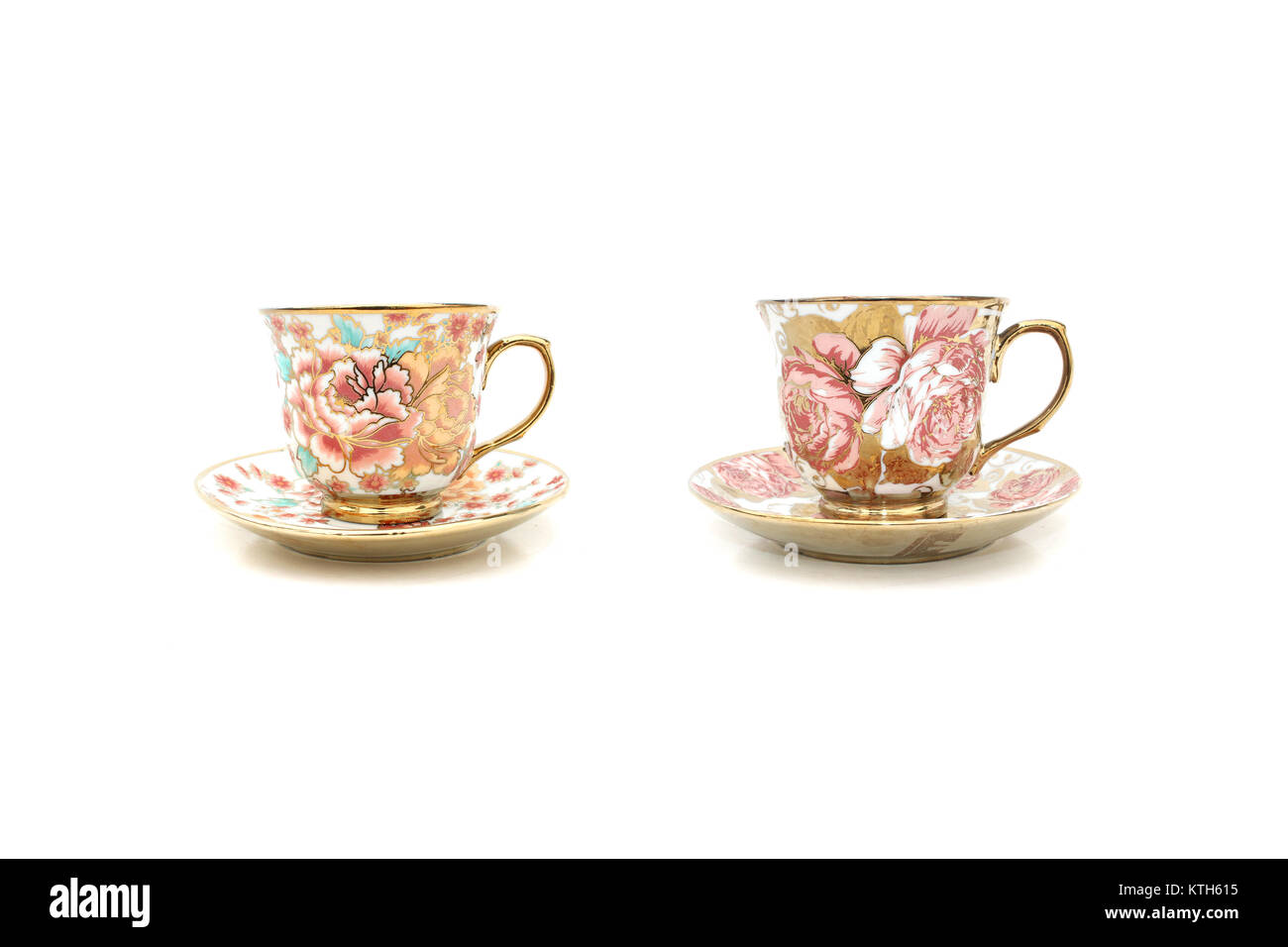 Coffee cup floral patterns Stock Photo Alamy