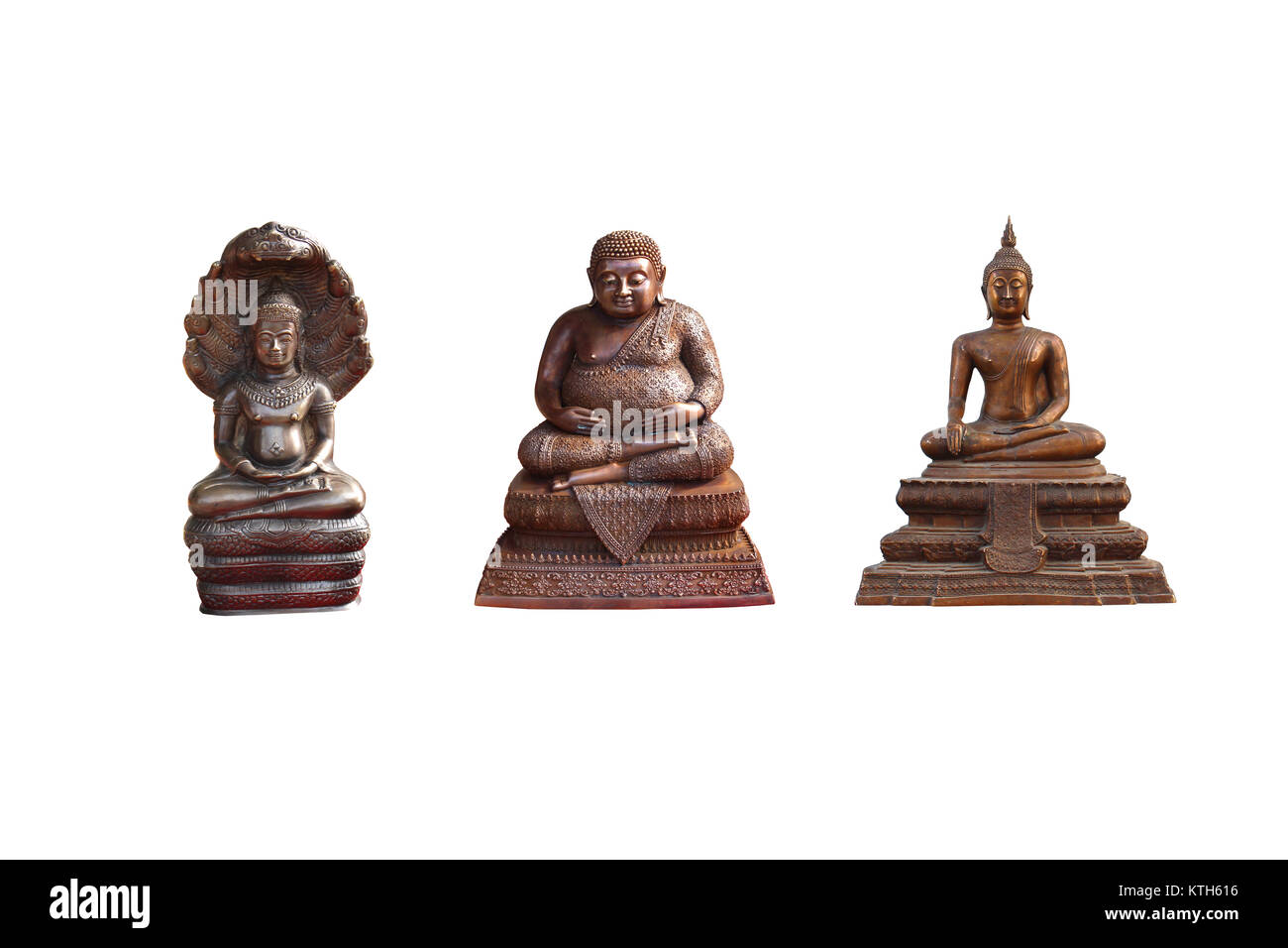 Buddha statue on isolated white Stock Photo