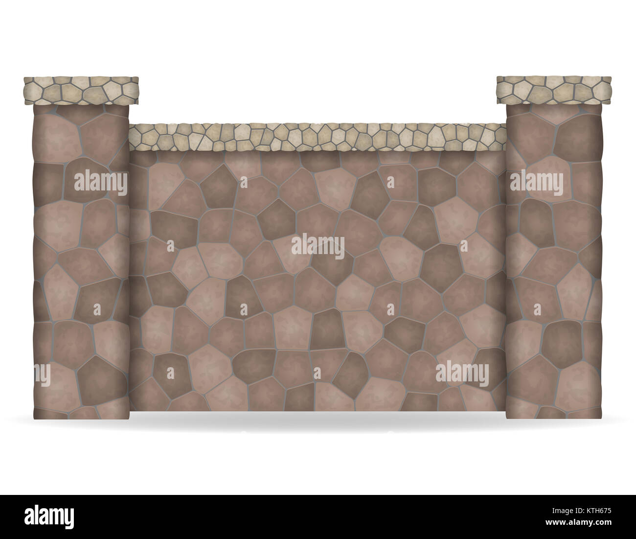 stone fence vector illustration isolated on white background Stock