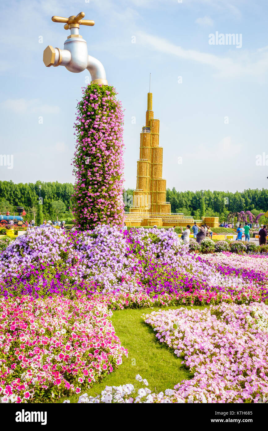 Dubai, UAE, January 22, 2016: Miracle Garden is one of the main tourist attractions in Dubai, UAE Stock Photo
