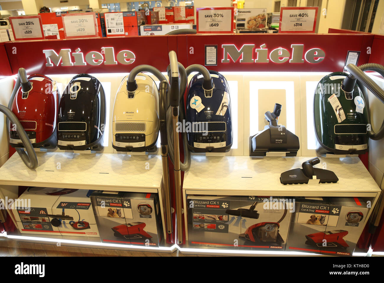 Miele vacuum cleaners on sale at David Jones store in Sydney, Australia  Stock Photo - Alamy