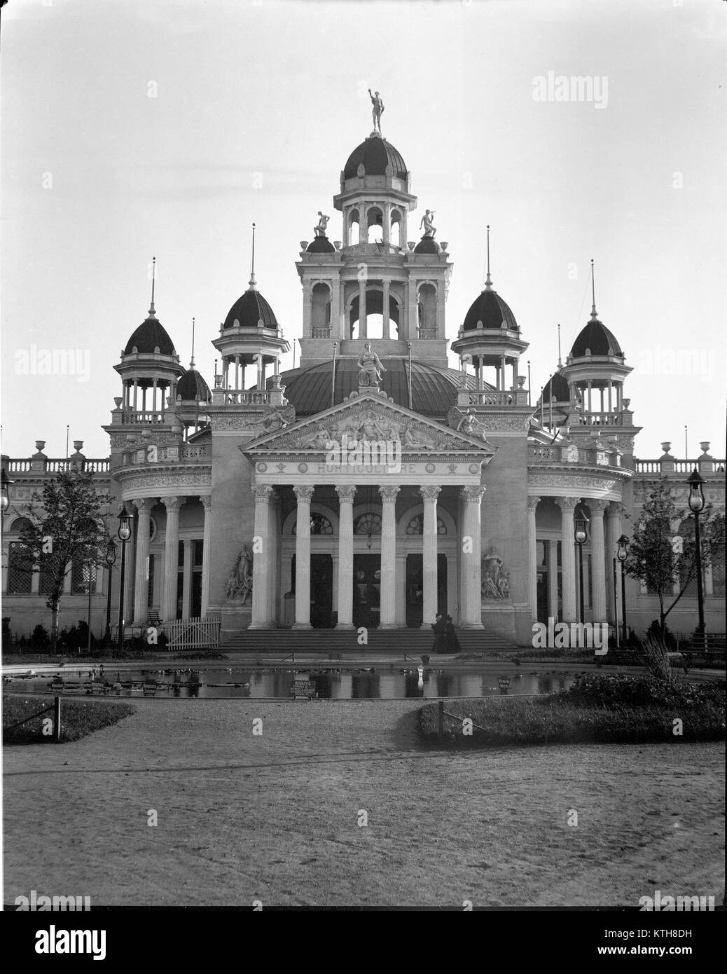 Horticulture building at the Trans-Mississippi and International Exposition. This world's fair was held in Omaha, Nebraska from June 1 to November 1 of 1898. Image from original camera nitrate negative Stock Photo