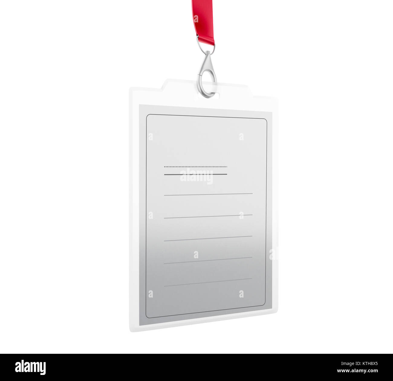 3d illustration. White ID badge. Isolated white background Stock Photo ...