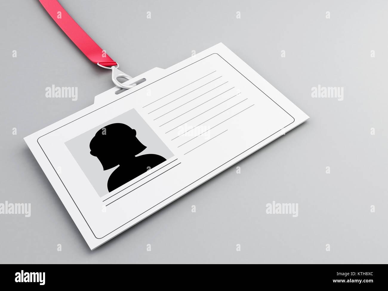 3d illustration. White ID badge. Isolated white background Stock Photo