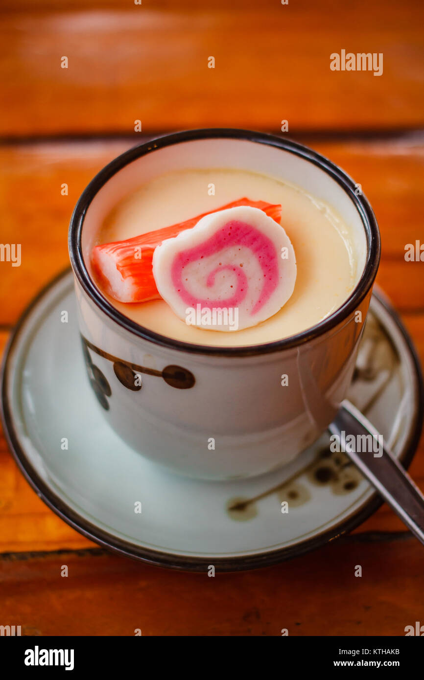 Steamed egg or Egg custard, japan steam egg Stock Photo Alamy