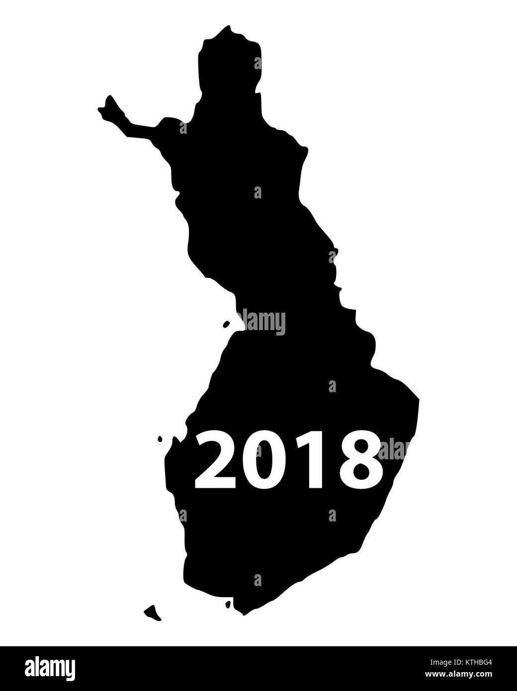 Map of Finland 2018 Stock Photo