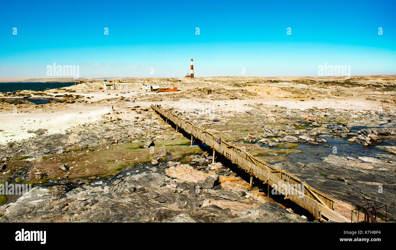 Walkway to Diaz Point, Luderitz Peninsula, Namibia Stock Photo