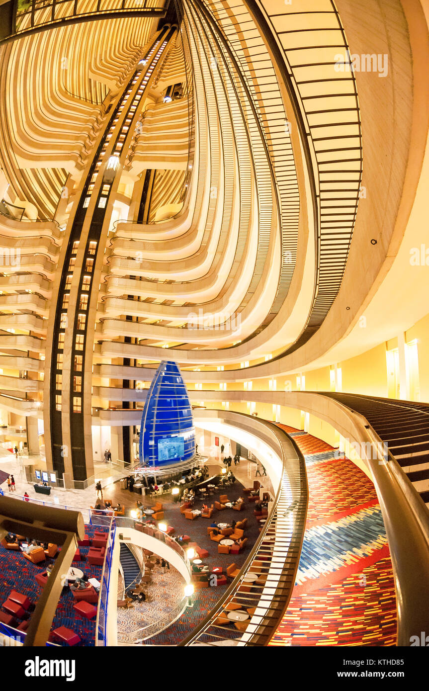 Inside Marriott Hotel , Atlanta ,capital of USA Stock Photo