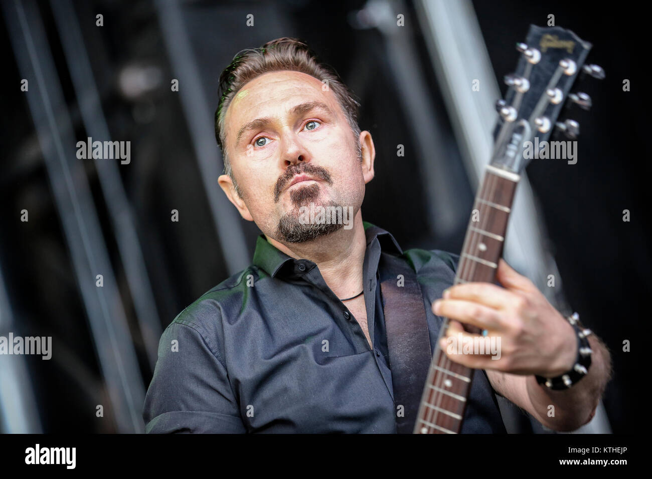 The Northern Irish metal band Therapy? performs a live concert at the  Sweden Rock Festival 2016. Here vocalist and guitarist Andy Cairns is seen  live on stage. Sweden, 09/06 2016 Stock Photo - Alamy