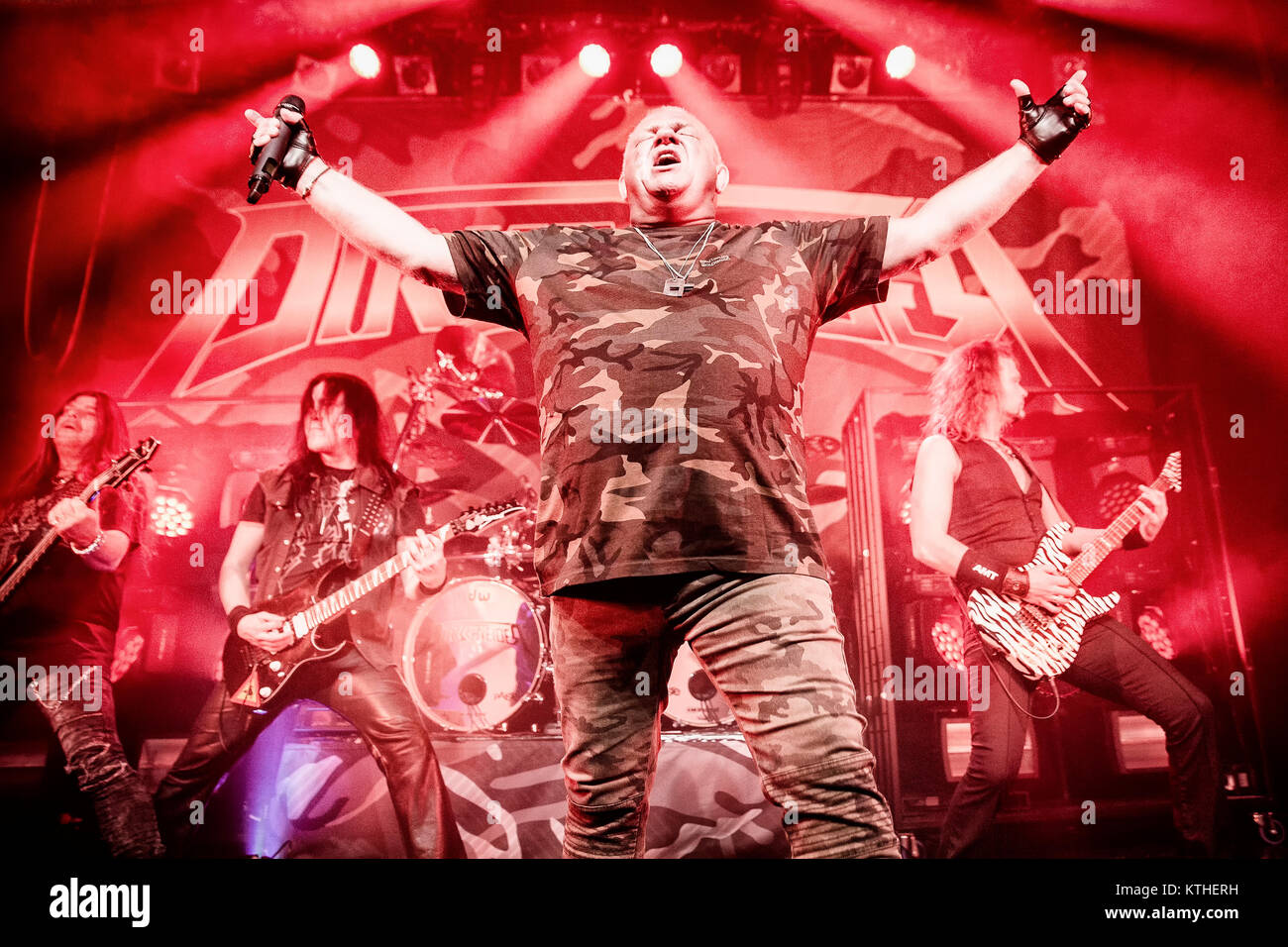 The German heavy metal band U.D.O. performs a live concert at Union Scene in Oslo. Here band