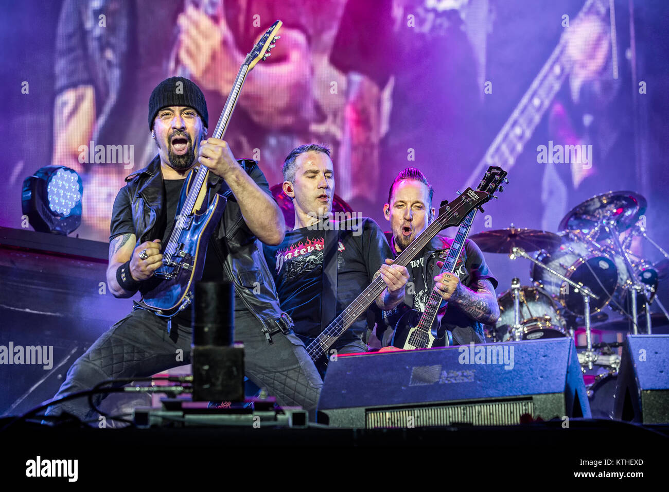 The Danish hard rock band Volbeat performs a live concert at the