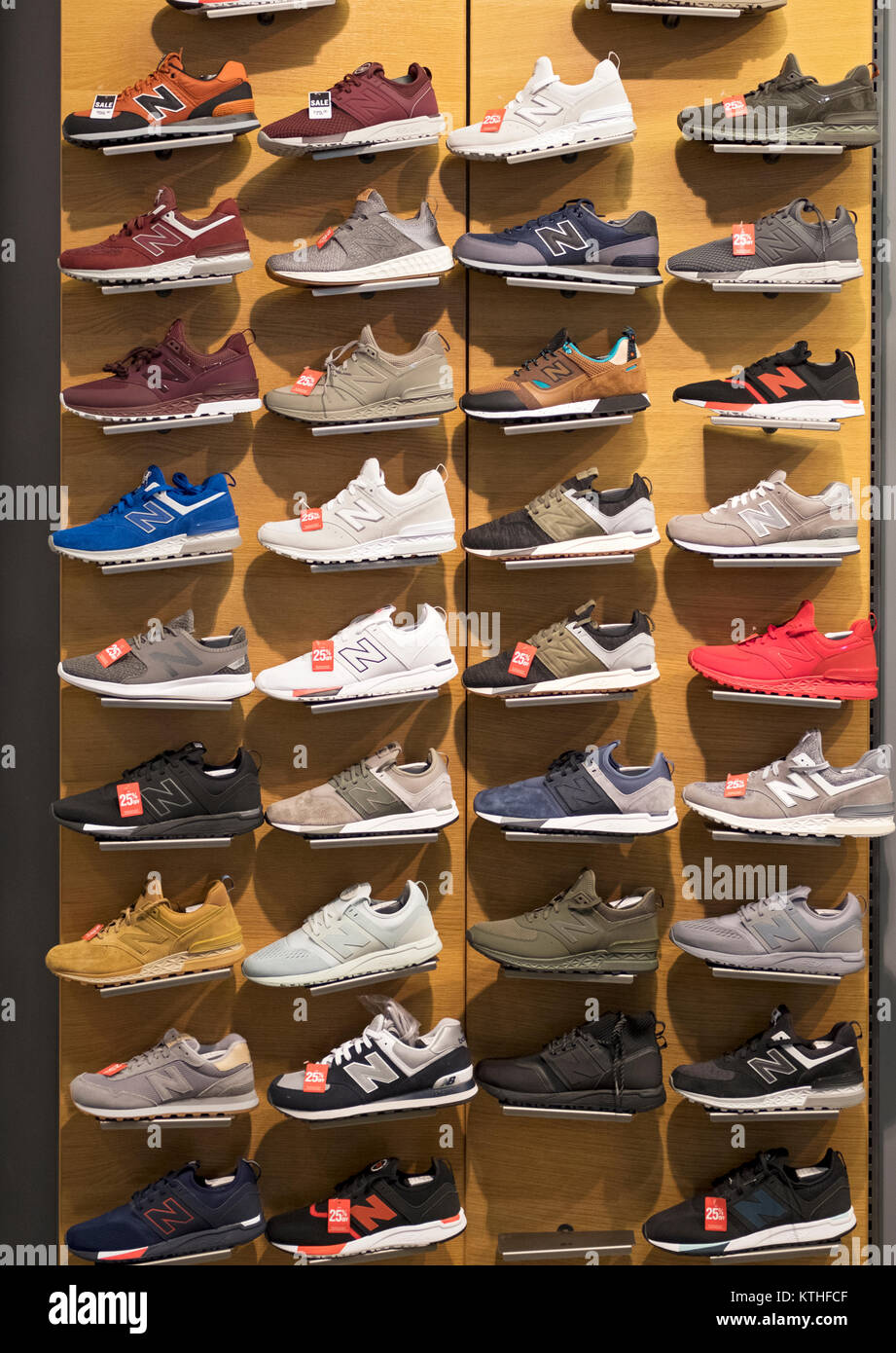 New Balance athletic shoe display at 