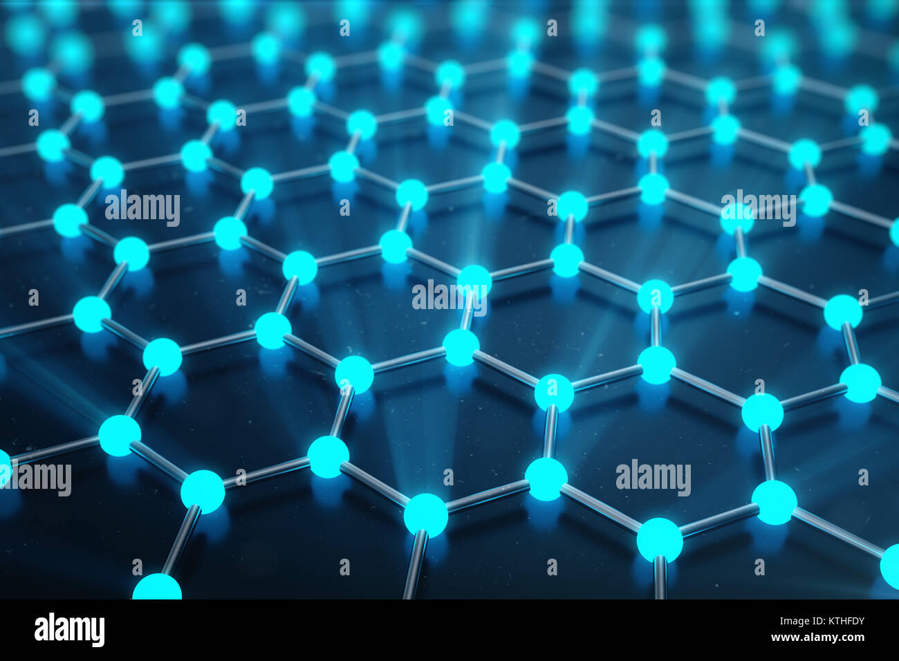 3D Rendering of Graphene atomic structure - nanotechnology background ...