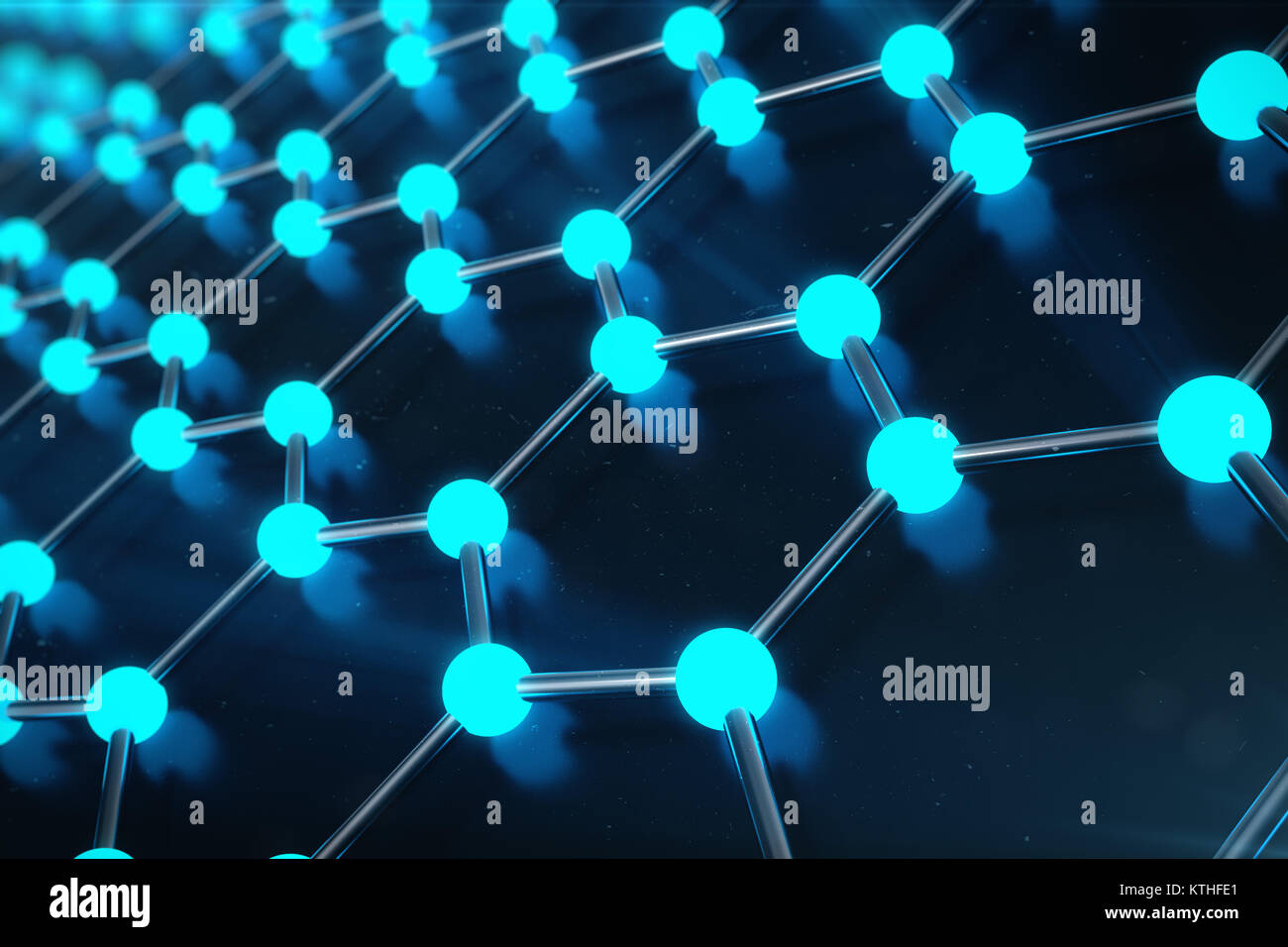 3D Rendering of Graphene atomic structure - nanotechnology background ...