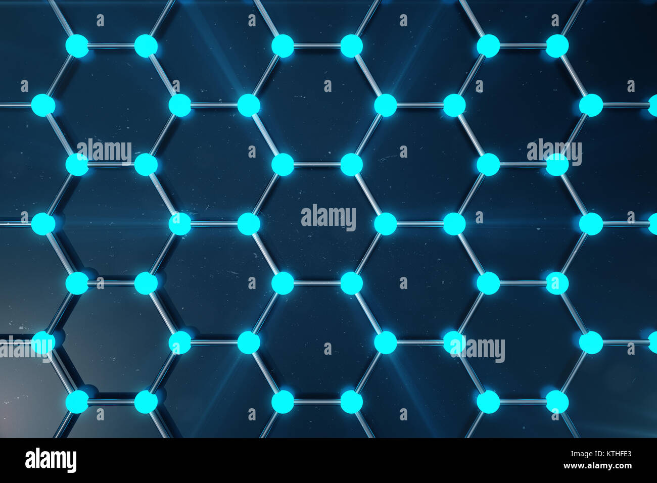 3D Rendering of Graphene atomic structure - nanotechnology background ...