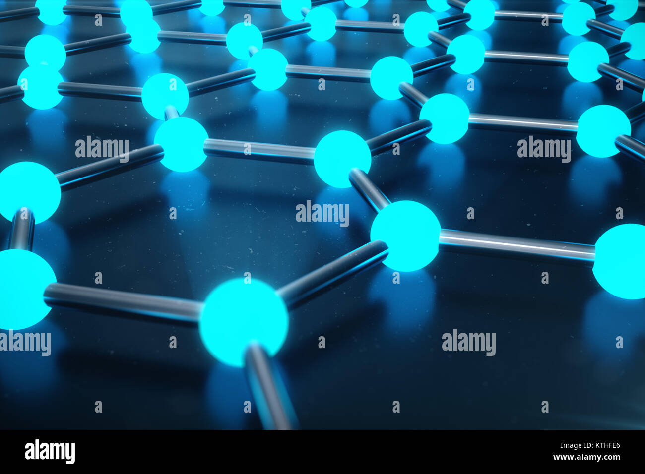 3D Rendering of Graphene atomic structure - nanotechnology background ...