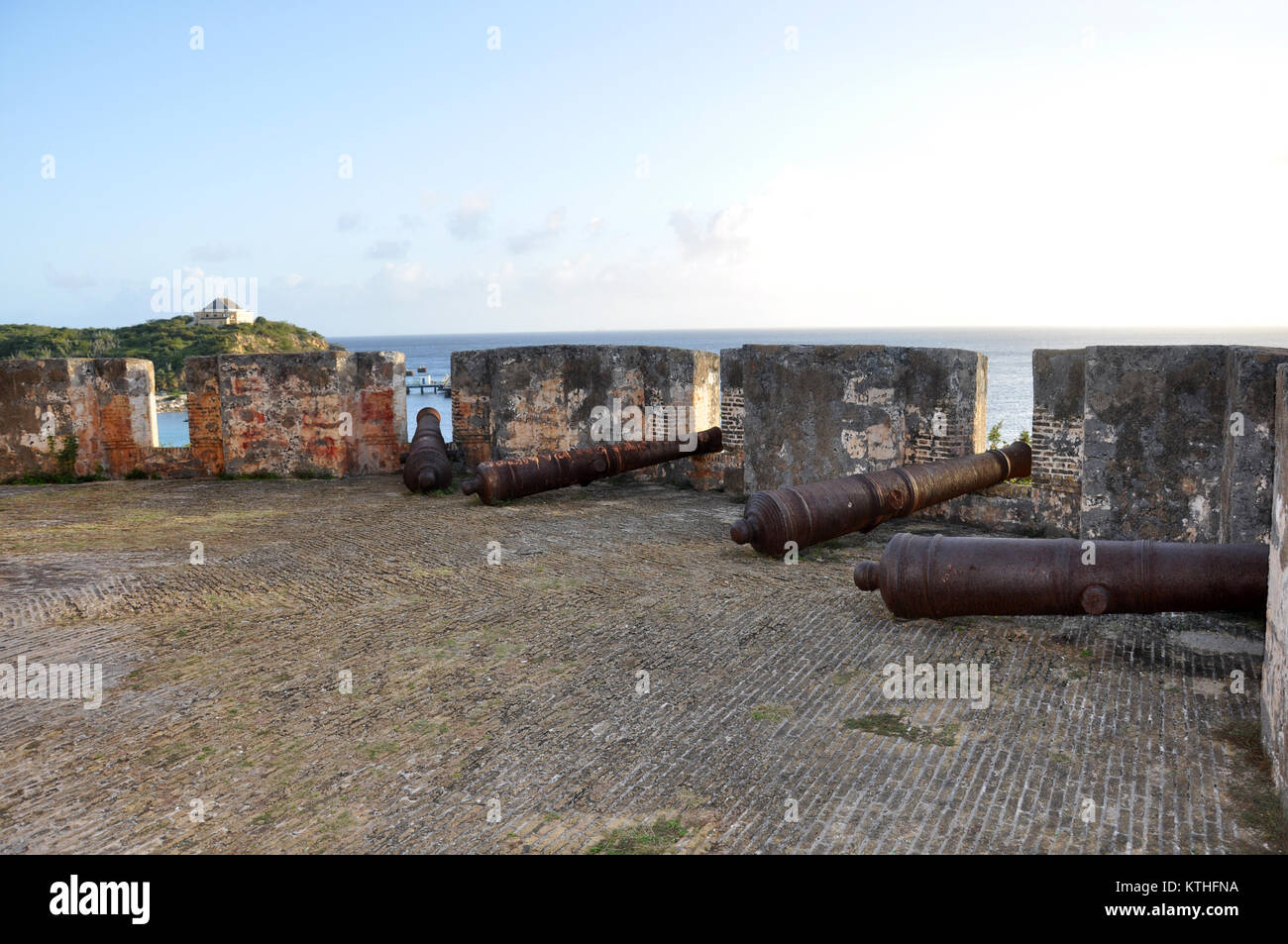 Fort Beekenburg, Caracas Bay, Curacao, Netherlands Antilles, West Indies. The fort was built in 1703 and has been used to fight off pirates, the Frenc Stock Photo