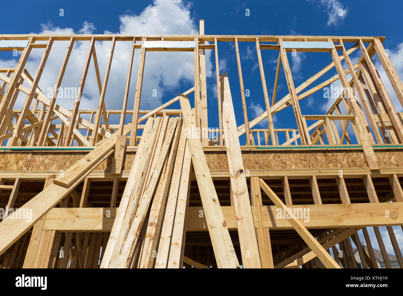 Single Family Home Construction - Building a New Wood Framed House ...