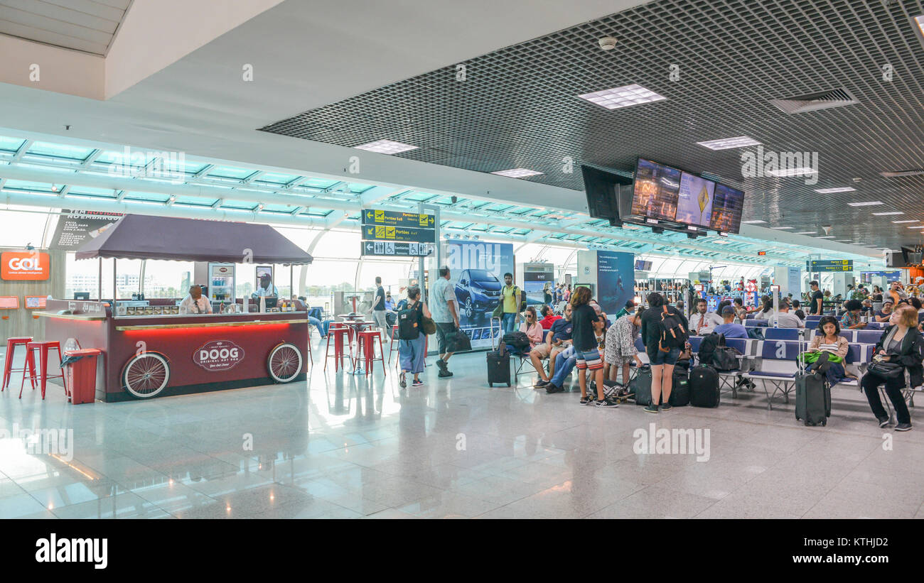 Departure lounge at Rio de Janeiro, Brazil's Santos Dumont Airport servicing domestic flights throught Brazil Stock Photo