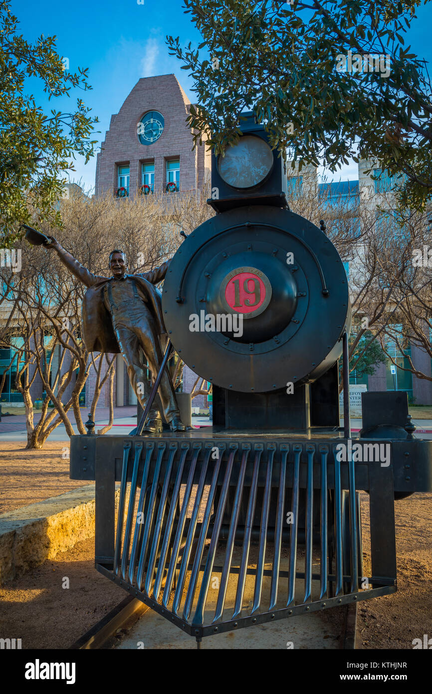 Sculpture outside Frisco City Hall in Frisco, Texas. Frisco is a city