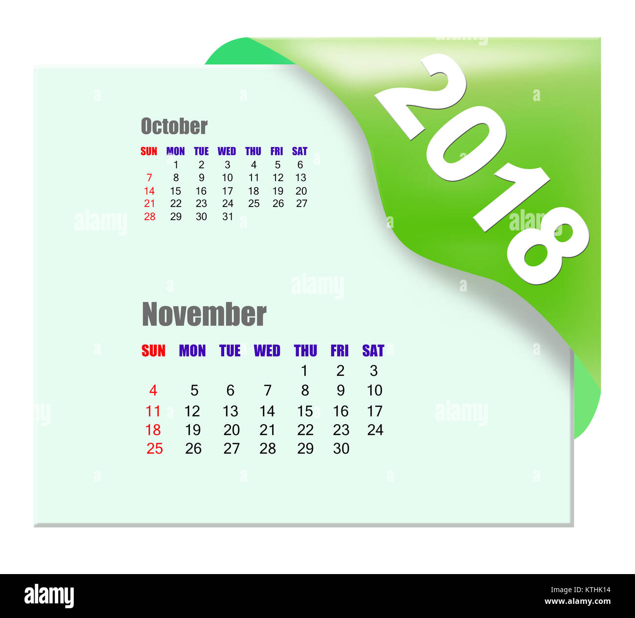 2018-november-calendar-stock-photo-alamy