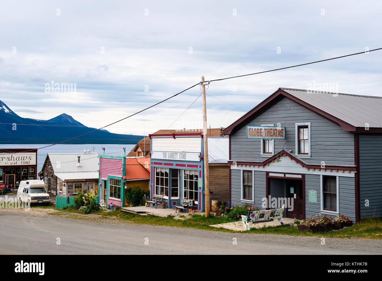 Old buildings in the small, remote town of Atlin in northern British ...