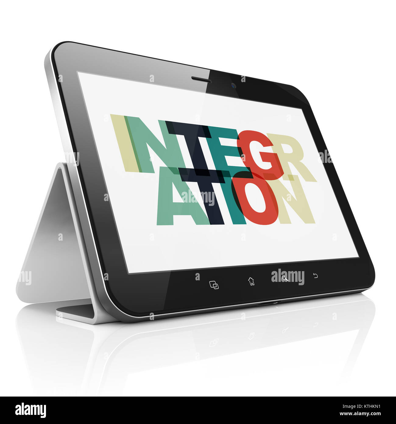 Finance concept: Tablet Computer with Integration on display Stock ...