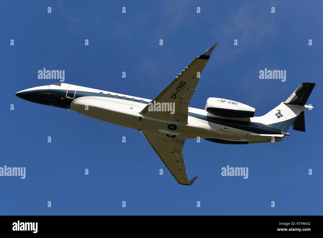 Embraer Legacy SP-FMG at Farnborough Airport, UK Stock Photo