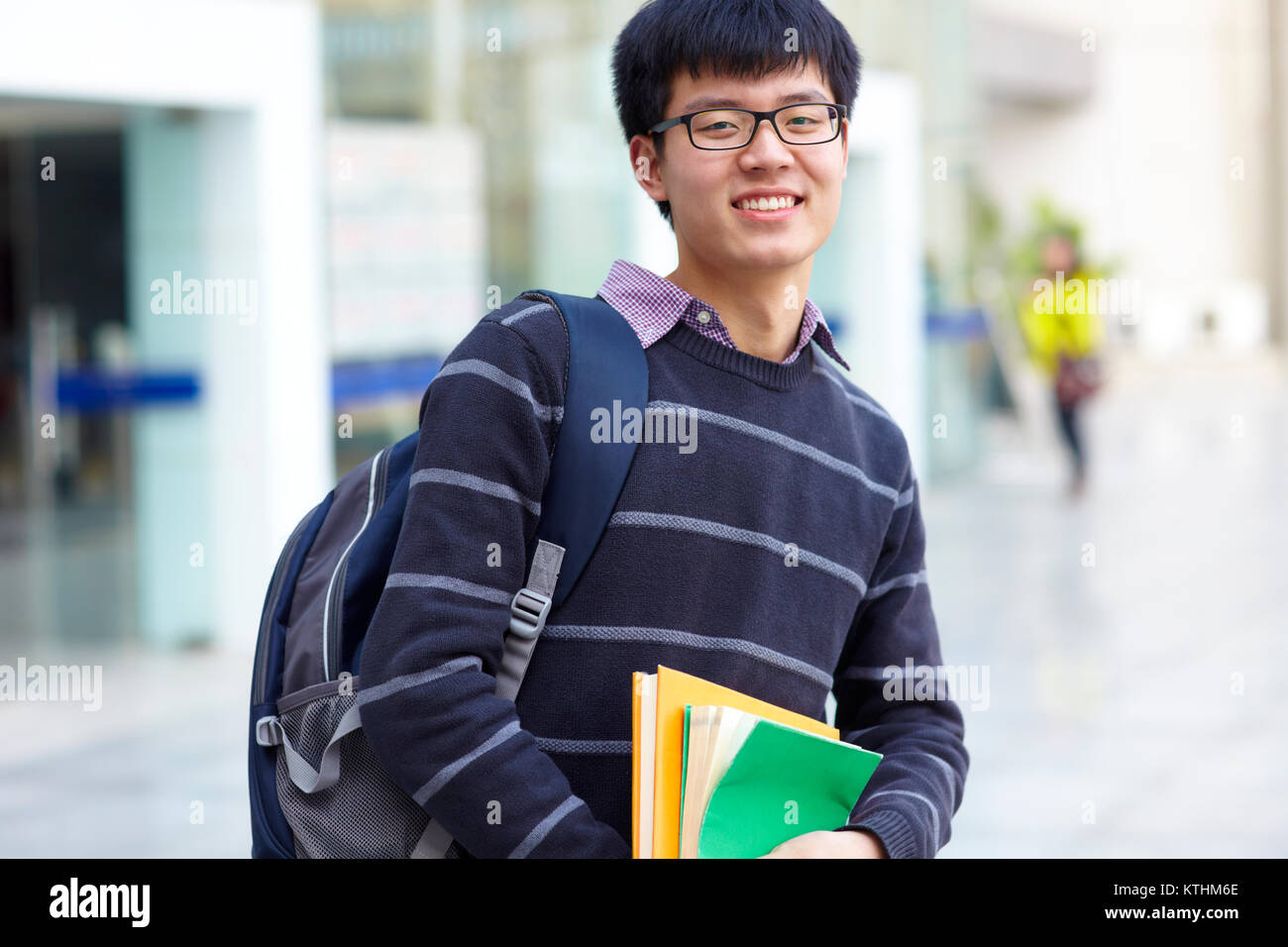 portrait of asian college student in school Stock Photo