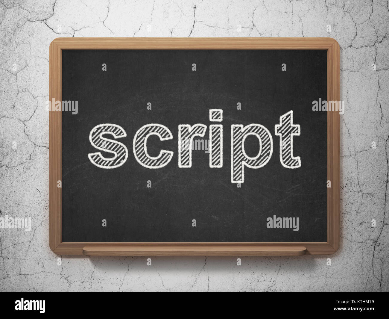 Software concept: Script on chalkboard background Stock Photo - Alamy