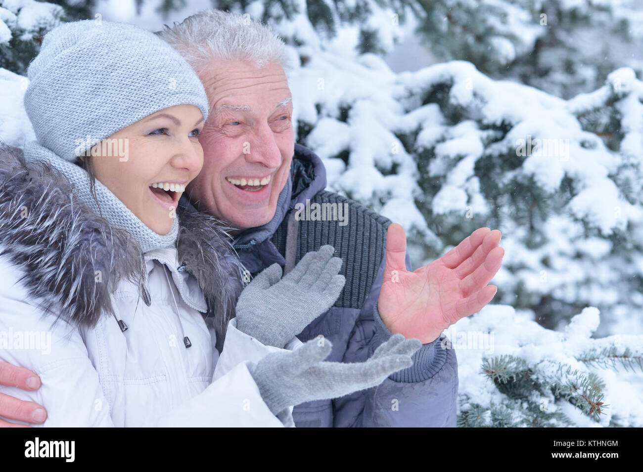 senior father with daughter Stock Photo