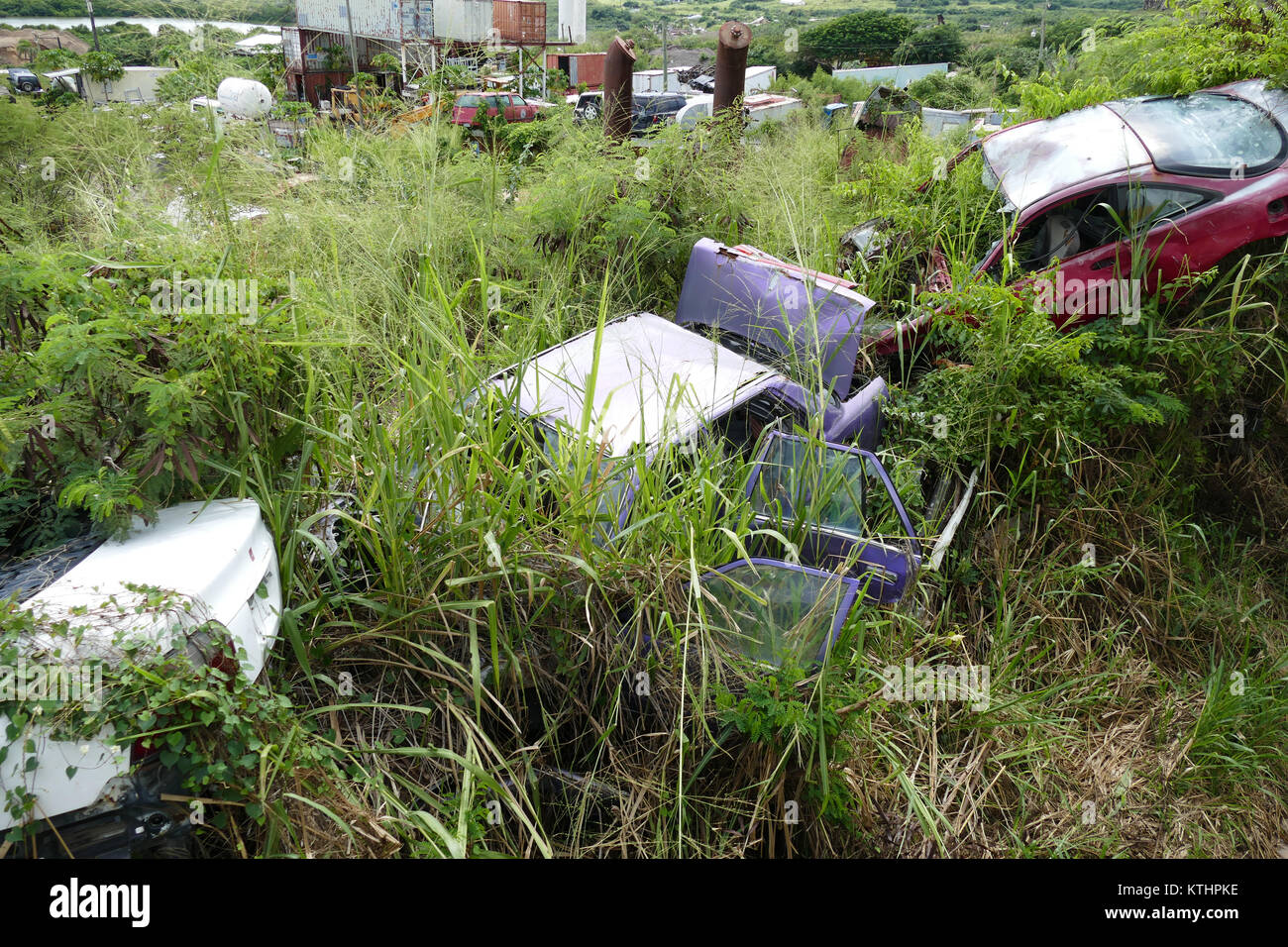 abandoned cars in the country. St Kitts Caribbean 2016. selection of