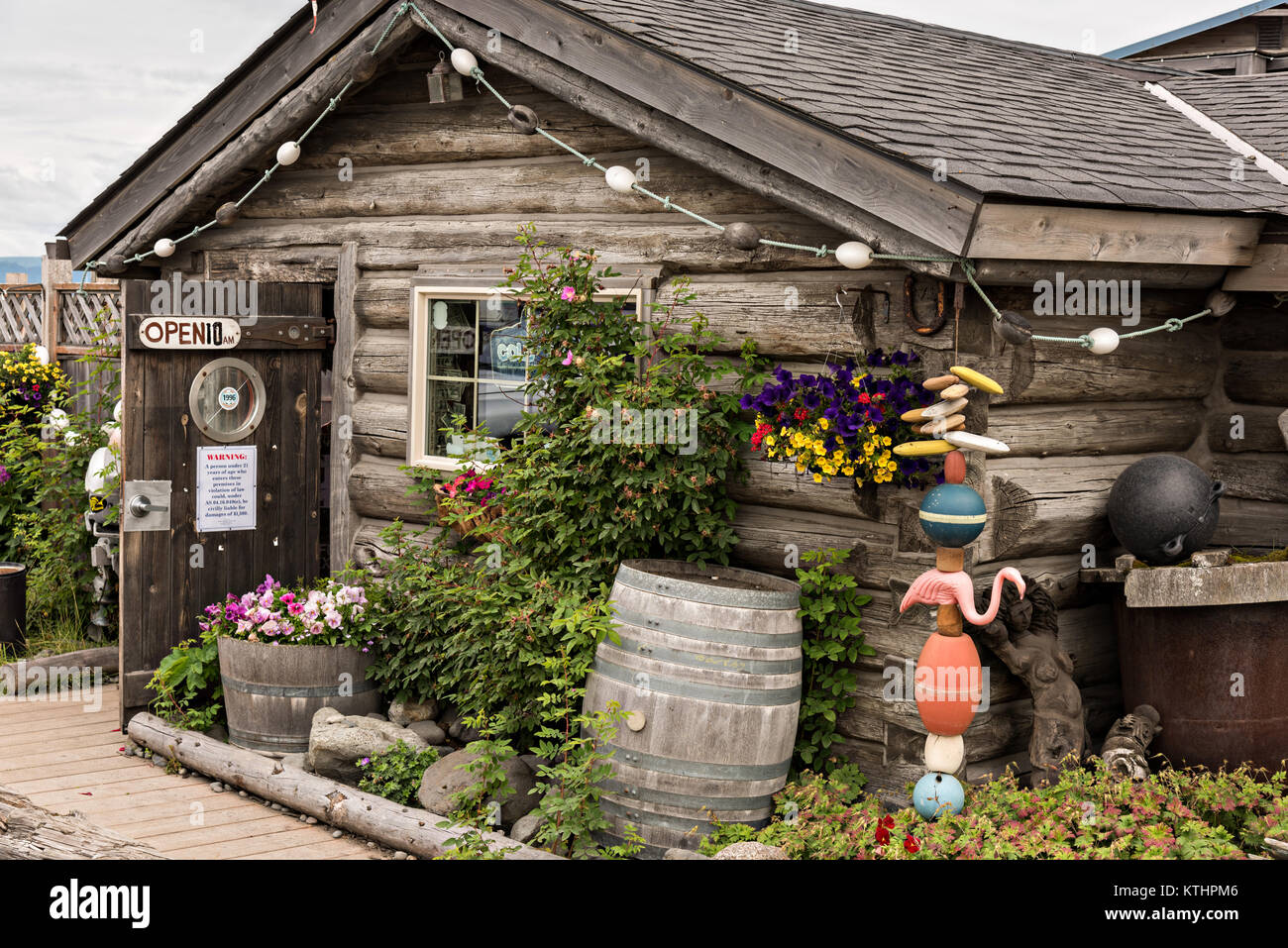 Famous Salty Dawg Saloon in the original log cabin built in 1897 along