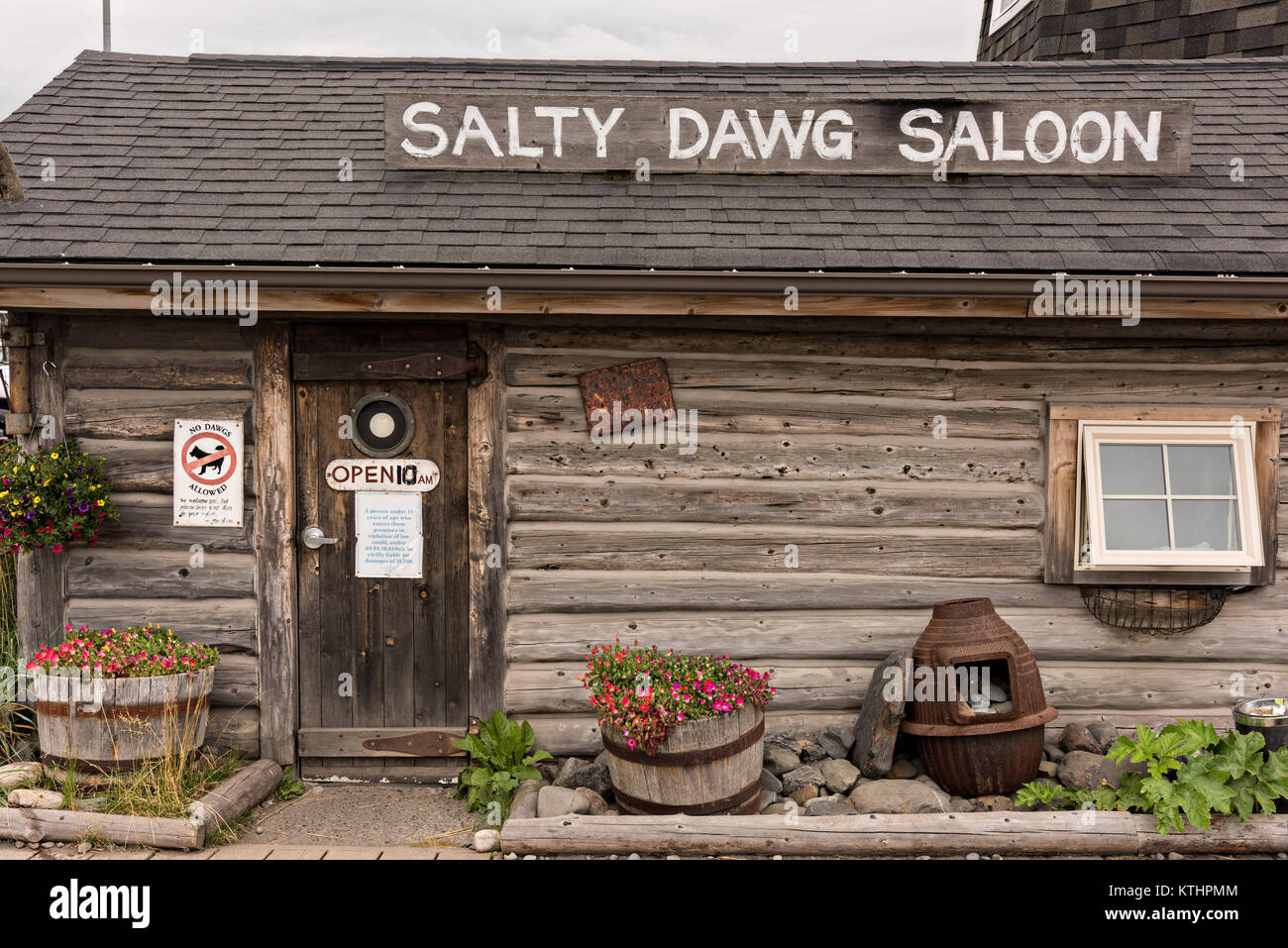 Famous Salty Dawg Saloon In The Original Log Cabin Built In 1897