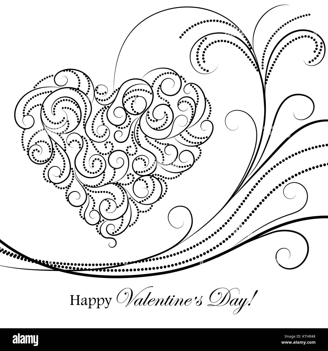 Invitation card happy valentine Black and White Stock Photos & Images ...