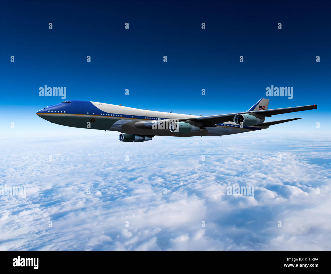 Airplane flying in the sky against cloudy sky background Stock Photo ...