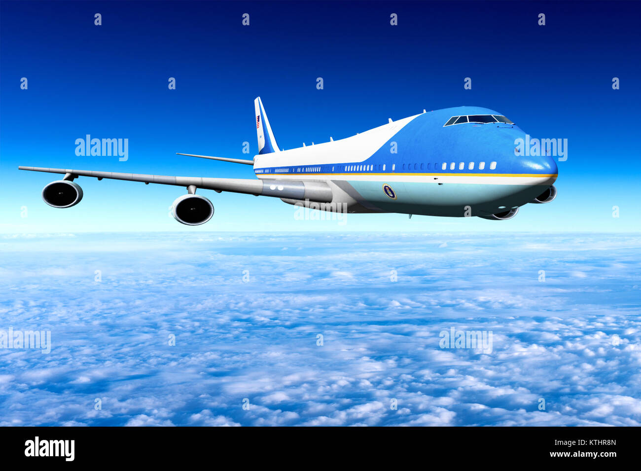Airplane flying in the sky against cloudy sky background Stock Photo ...