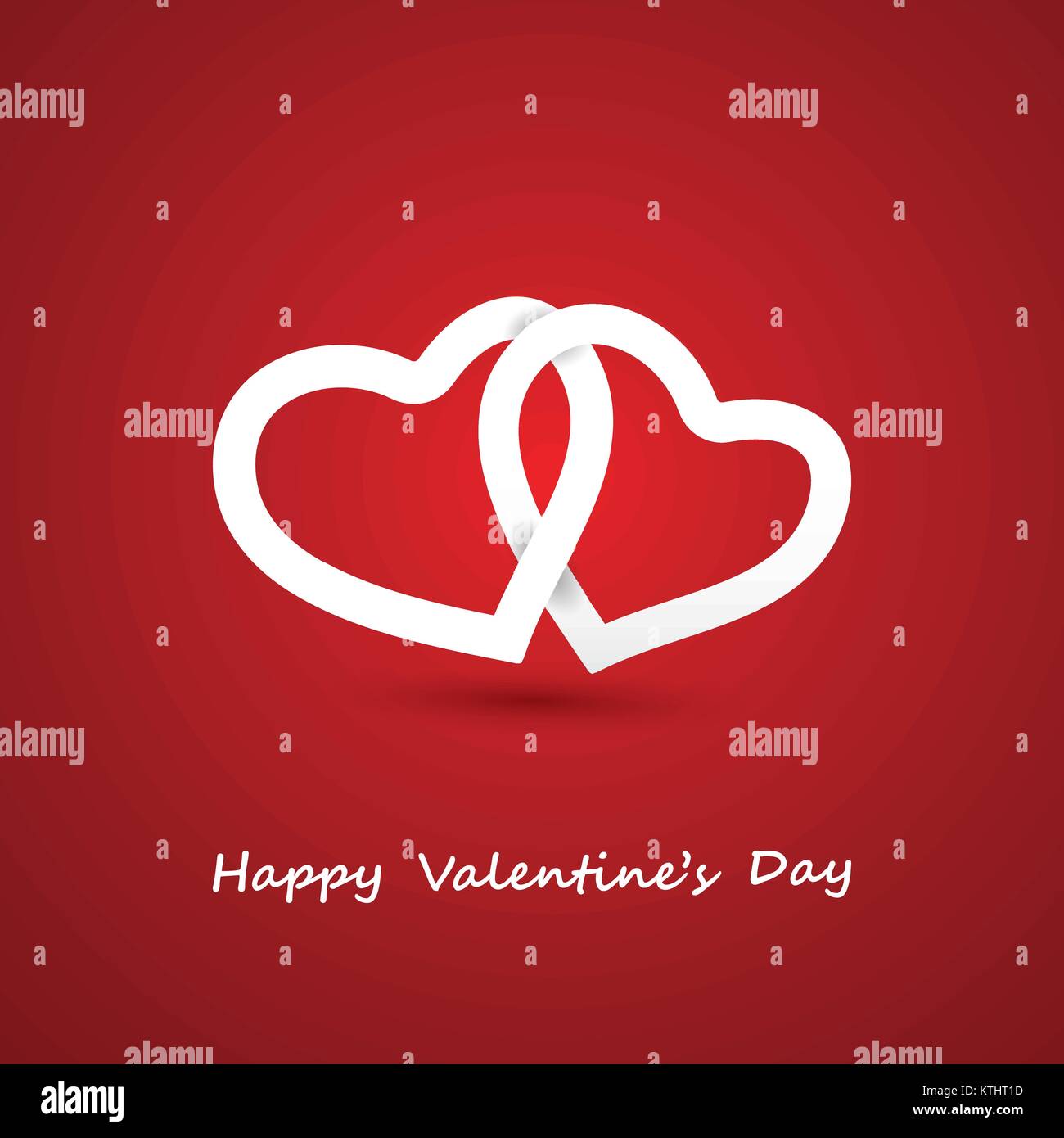 Two Lovely Hearts in Red Background - Valentines Day Background Vector ...