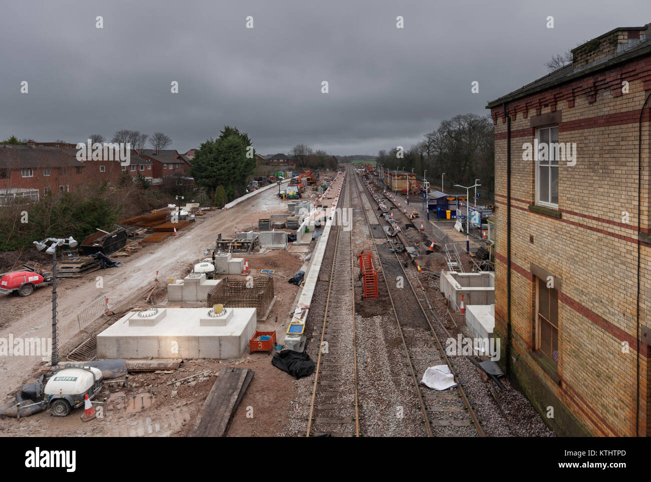 24/12/2017 Kirkham & Wesham Station being rebuilt and a extra platform added as part of the