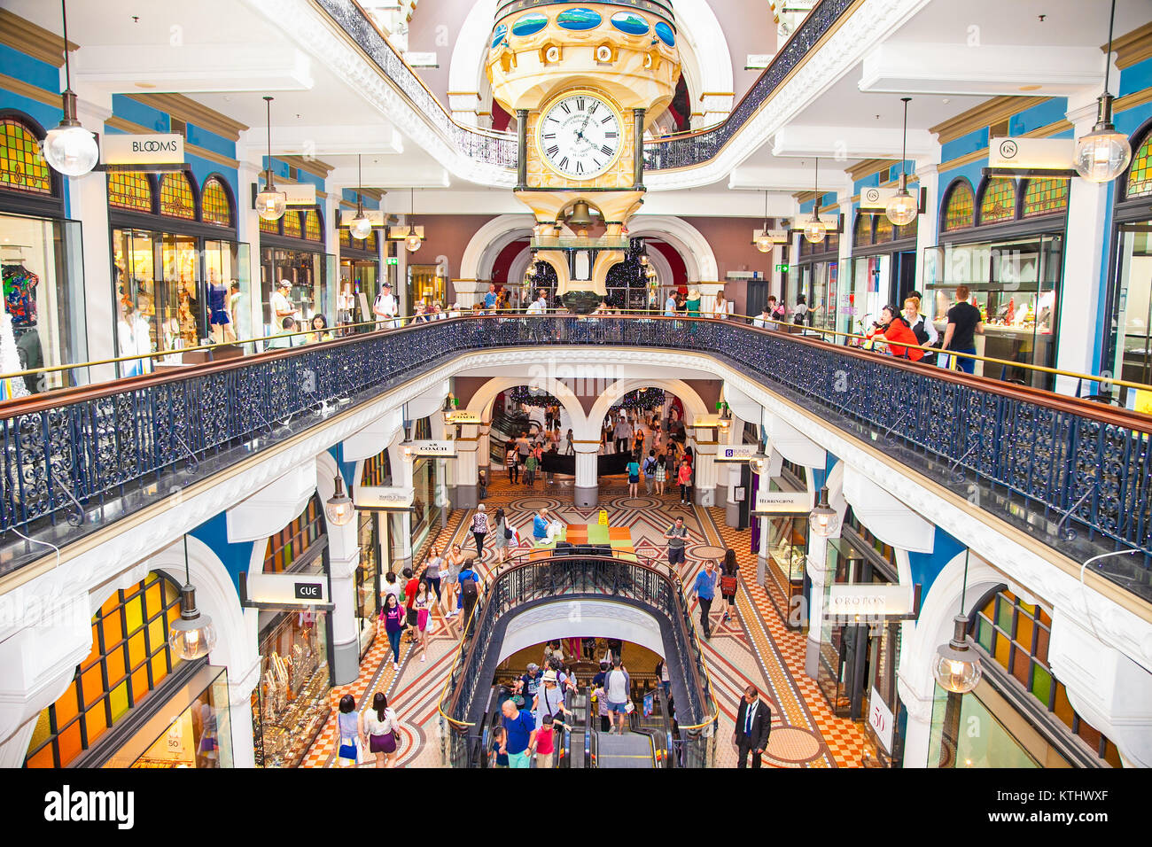 SYDNEY, AUSTRALIA-DEC 21, 2014: People shop at Queen Victoria Building (QVB) on Dec 31,2014 in Sydney, Austalia. It is a late nineteenth-century build Stock Photo