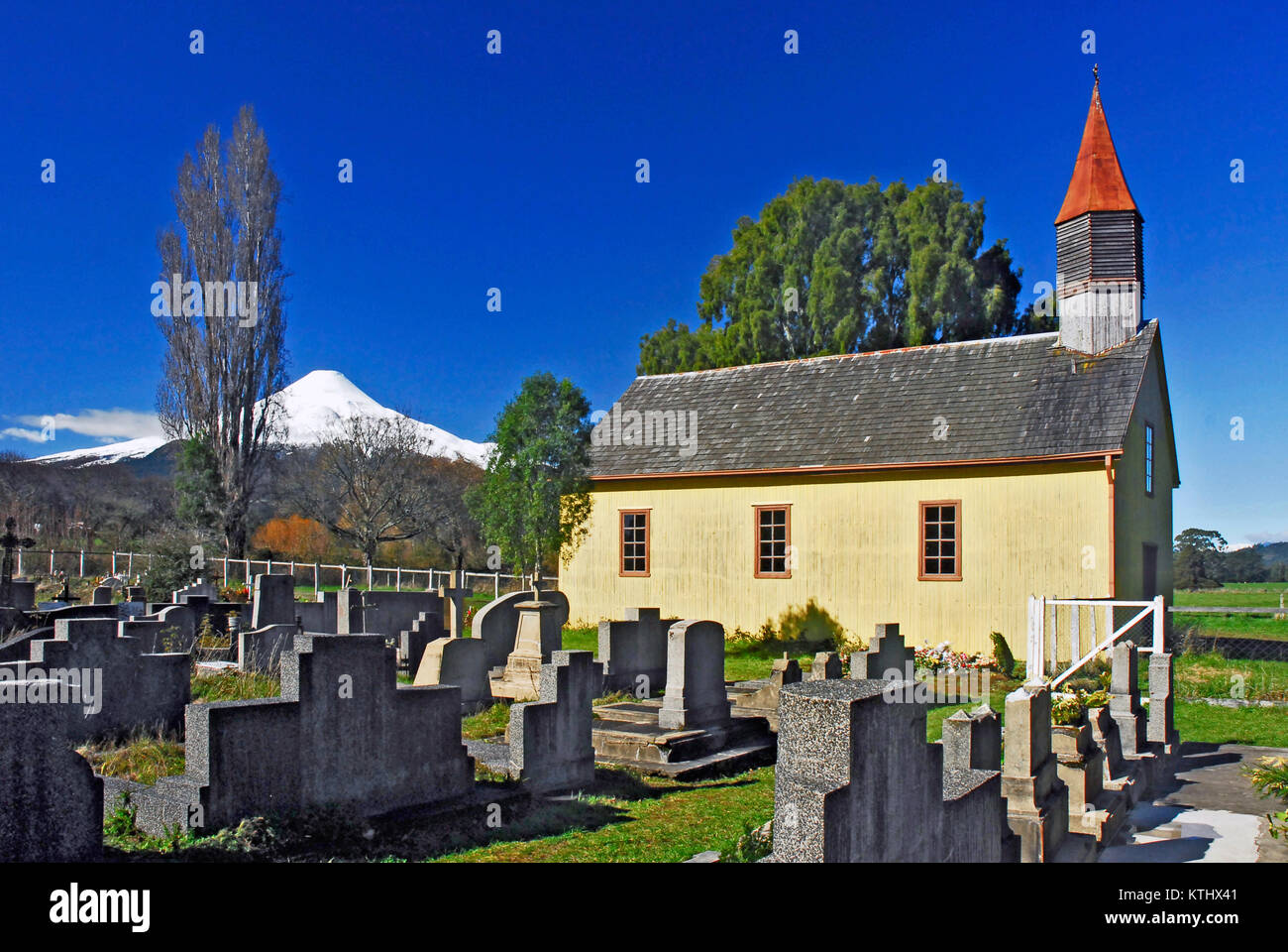 church and cemetery Stock Photo