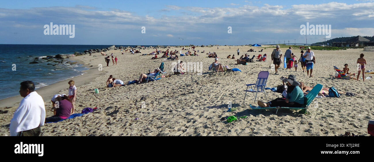 Beach scene at Sandy Hook NJ Stock Photo Alamy