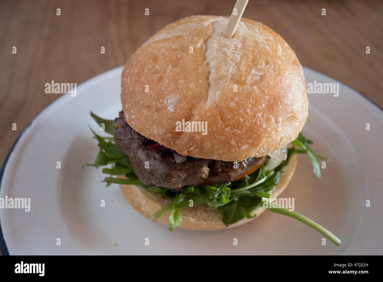 australian gourmet beef burger Stock Photo