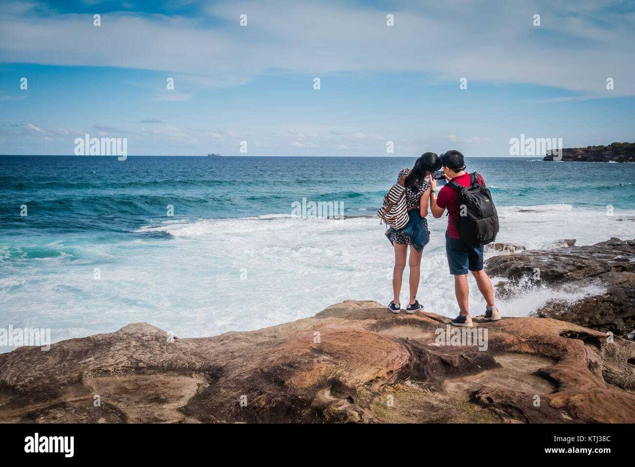 bondi to coogee costal walk in sydney Stock Photo