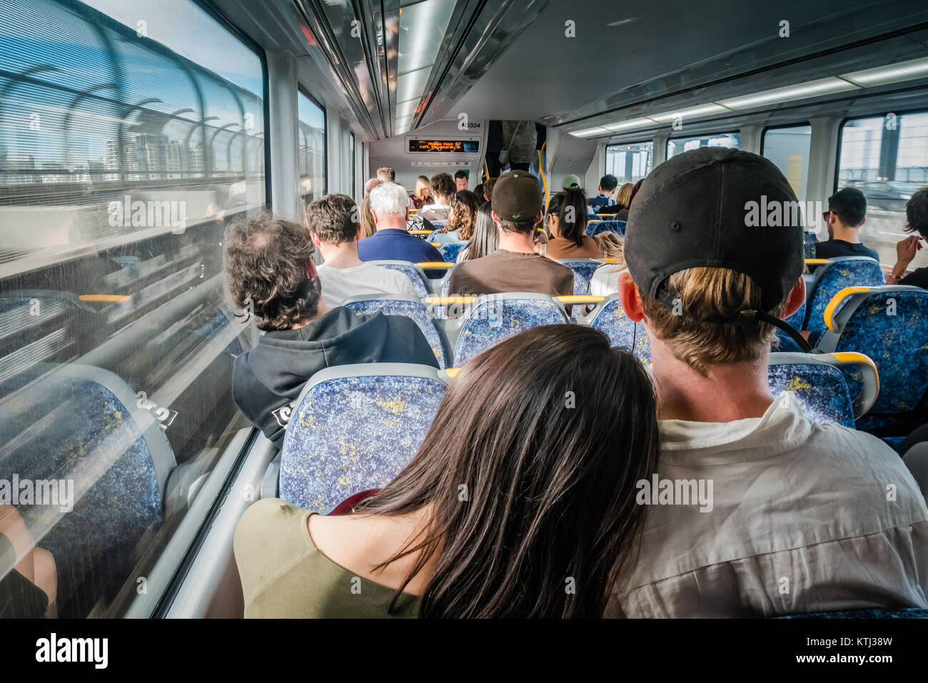 people inside sydney train Stock Photo