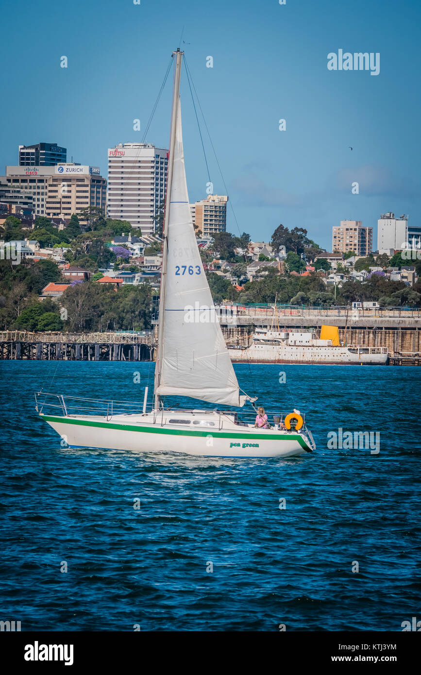 boat sailing on the sydney harbour Stock Photo Alamy