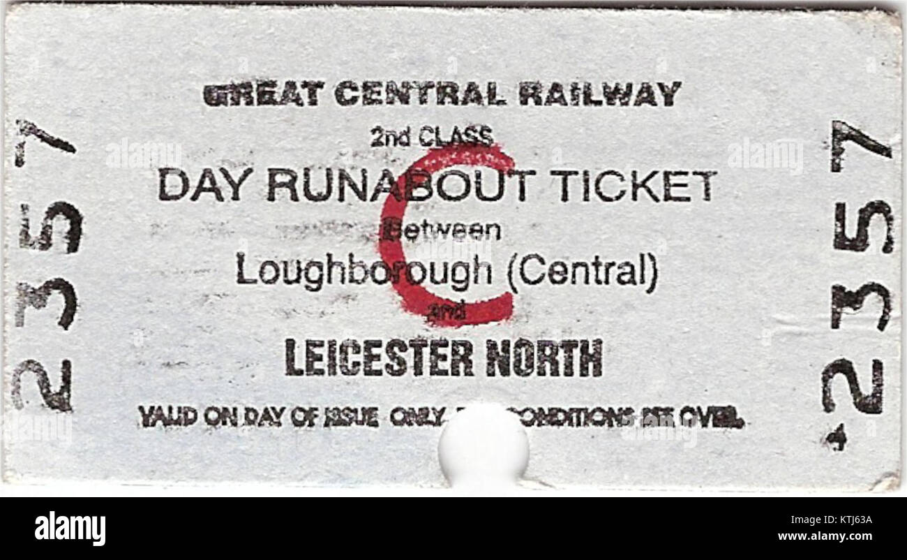 Great Central Railway   Adult return ticket Stock Photo