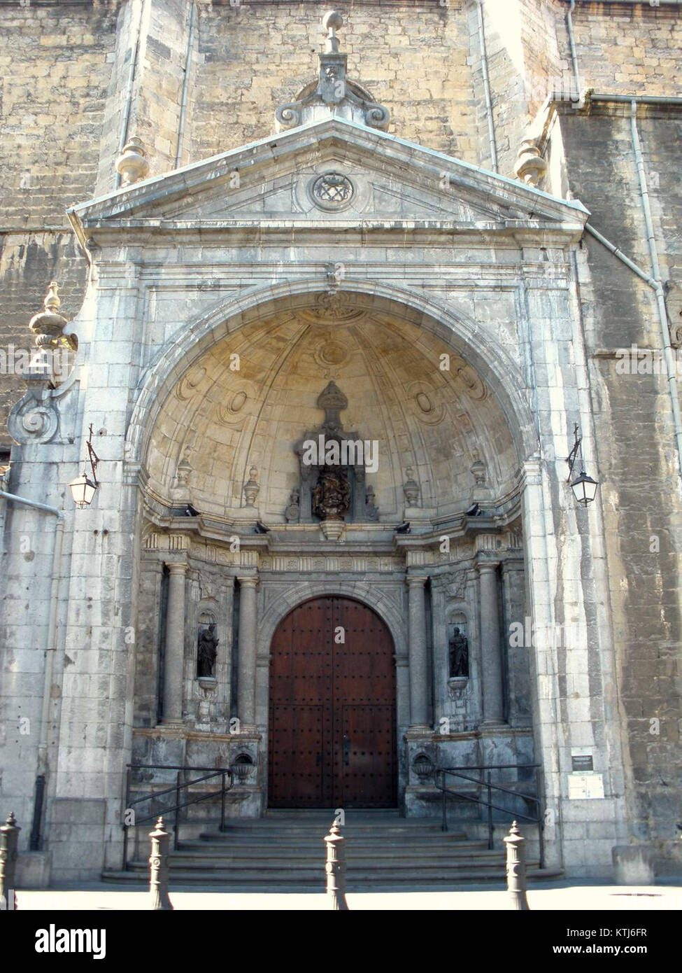 The Iglesia de Santa Maria la Real in Azkoitia, Spain, is a historic ...